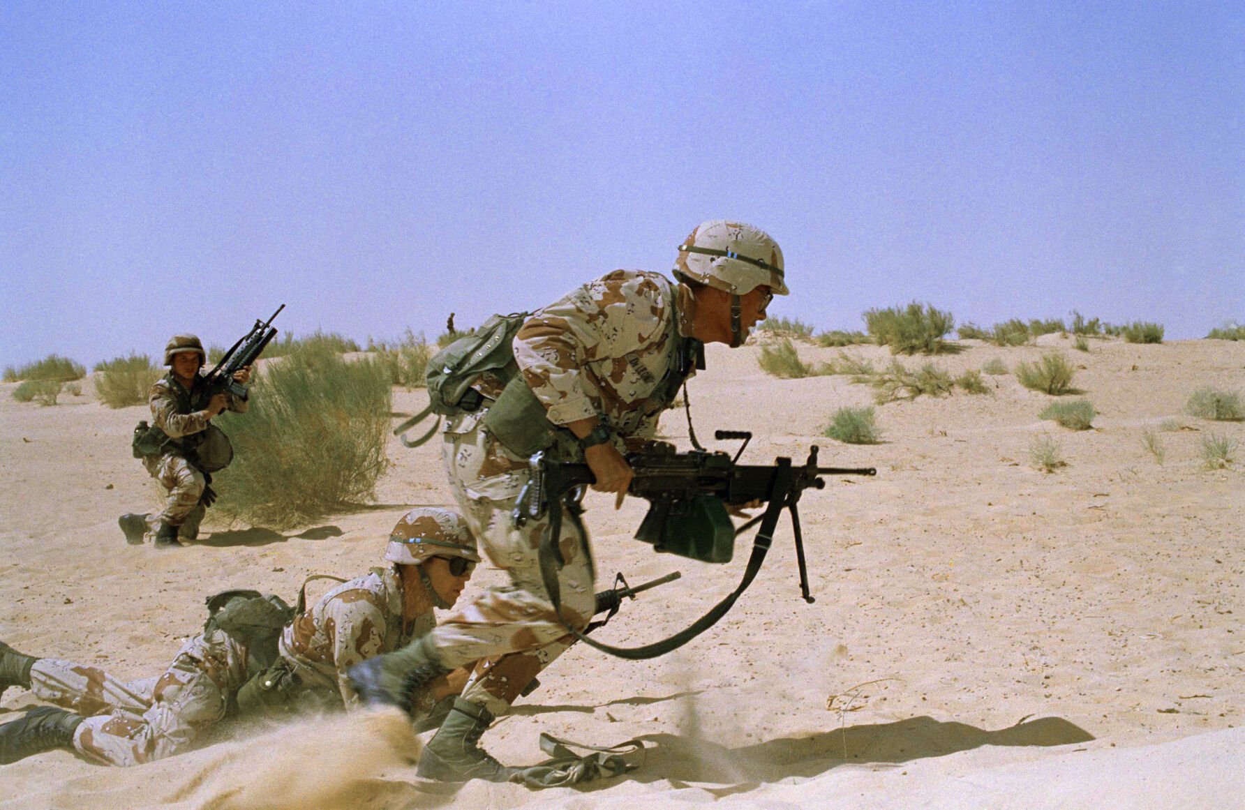 Saudi Arabia Army U.S Forces Maneuver Exercise Kuwait Crisis